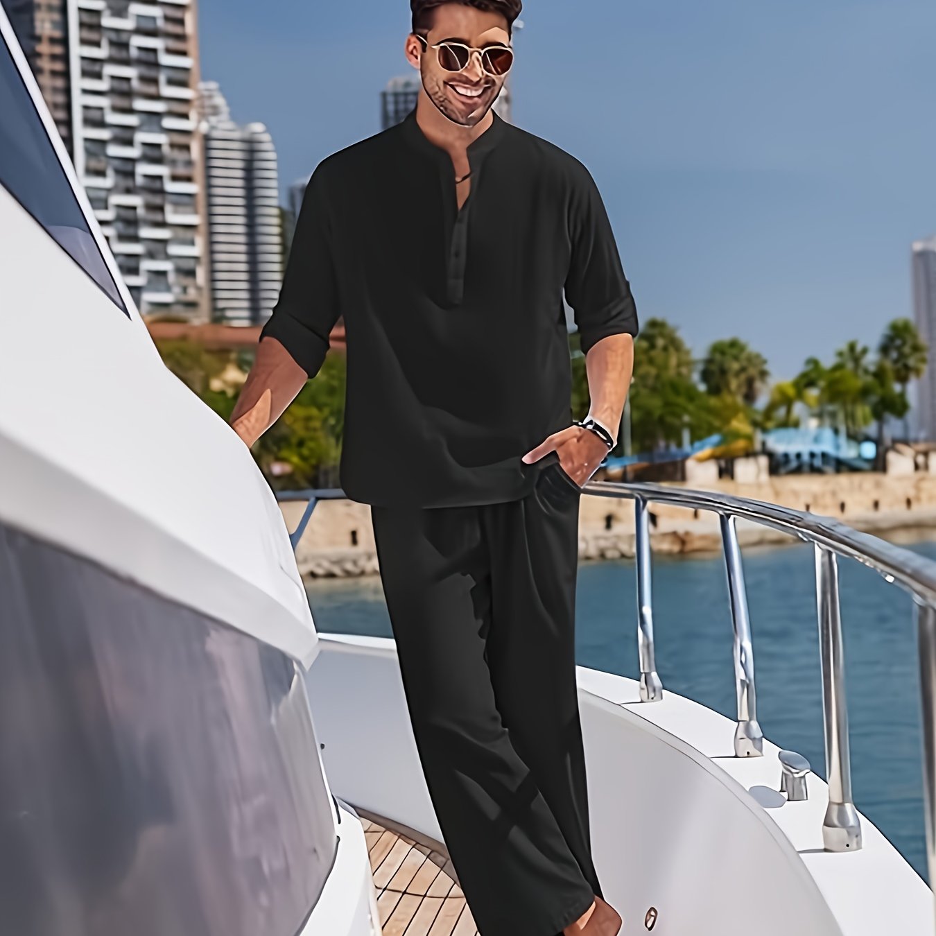 Daveya™ Casual katoenen Zomerset - 2 delig